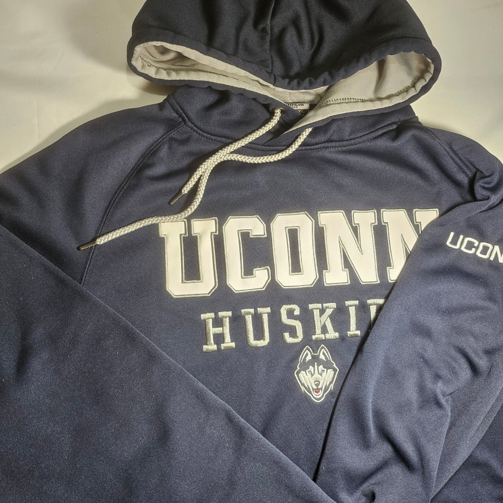 Stadium Athletics UConn Huskies Hoodie Mens XL Navy Blue Polyester Sweatshirt